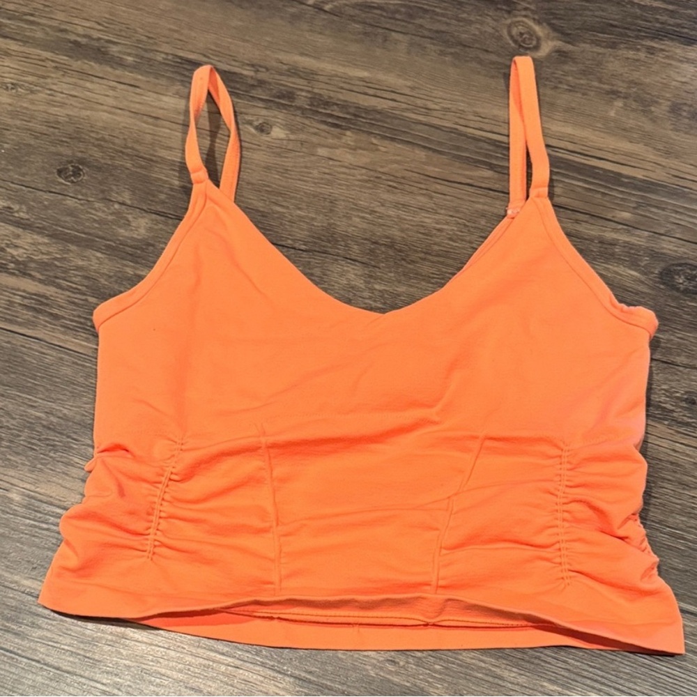 FP Movement by Free People Vibrant Orange Ruched Camisole